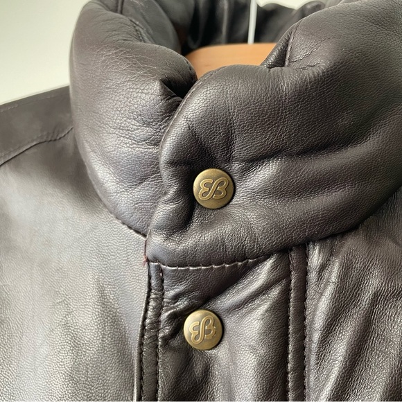 Vintage Eddie Bauer Down Filled Genuine Leather Puffer Vest Chocolate Brown XL - Picture 5 of 12